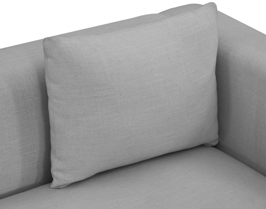 Grey Alfie Linen Textured Fabic Loveseat from Meridian - Luna Furniture