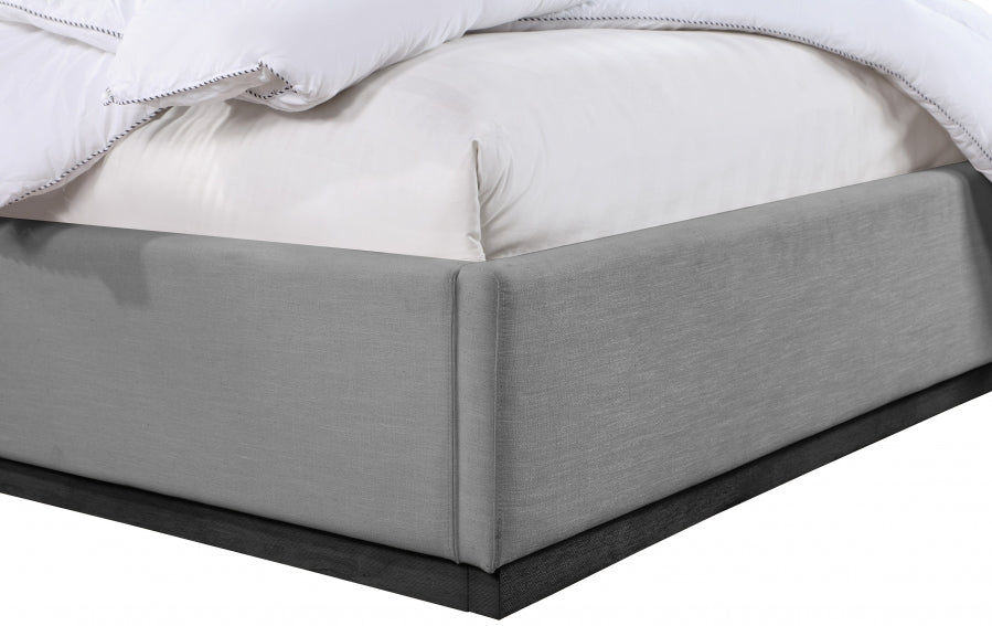 Grey Alfie Linen Textured Fabric King Bed from Meridian - Luna Furniture