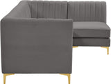 Alina Grey Velvet Modular Sectional from Meridian - Luna Furniture