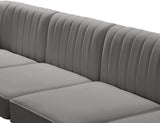 Alina Grey Velvet Modular Sectional from Meridian - Luna Furniture