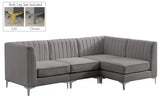 Alina Grey Velvet Modular Sectional from Meridian - Luna Furniture