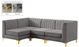 Alina Grey Velvet Modular Sectional from Meridian - Luna Furniture