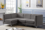 Alina Grey Velvet Modular Sectional from Meridian - Luna Furniture