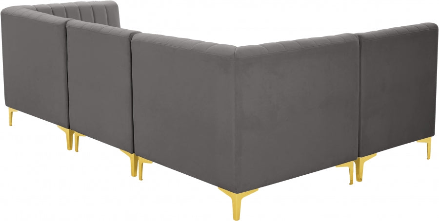 Alina Grey Velvet Modular Sectional from Meridian - Luna Furniture