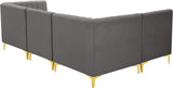 Alina Grey Velvet Modular Sectional from Meridian - Luna Furniture