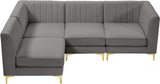 Alina Grey Velvet Modular Sectional from Meridian - Luna Furniture