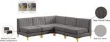 Alina Grey Velvet Modular Sectional from Meridian - Luna Furniture