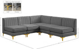 Alina Grey Velvet Modular Sectional from Meridian - Luna Furniture