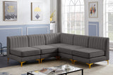 Alina Grey Velvet Modular Sectional from Meridian - Luna Furniture