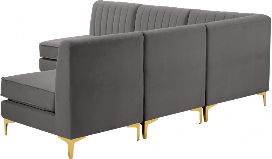 Alina Grey Velvet Modular Sectional from Meridian - Luna Furniture