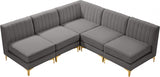 Alina Grey Velvet Modular Sectional from Meridian - Luna Furniture