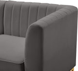 Alina Grey Velvet Modular Sectional from Meridian - Luna Furniture