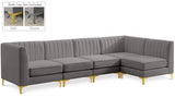 Alina Grey Velvet Modular Sectional from Meridian - Luna Furniture