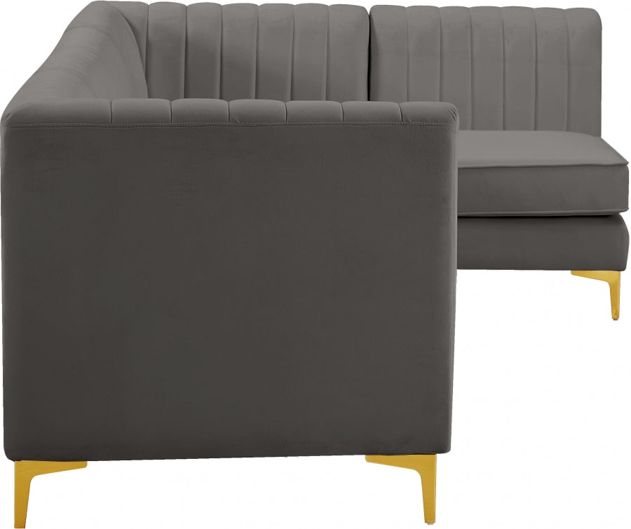 Alina Grey Velvet Modular Sectional from Meridian - Luna Furniture