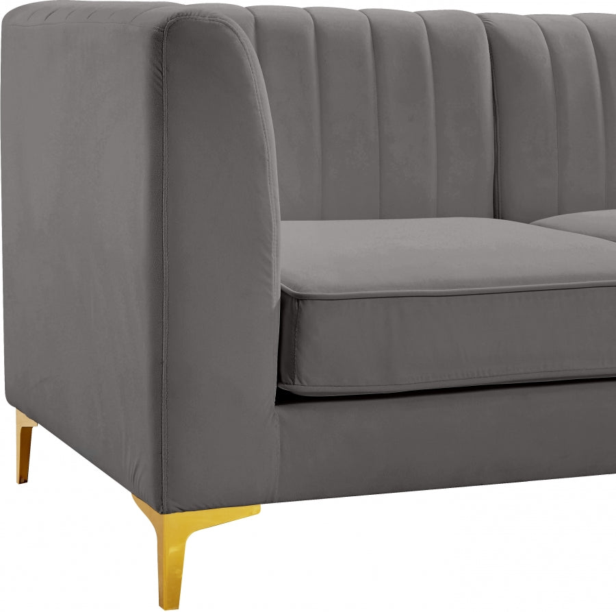 Alina Grey Velvet Modular Sectional from Meridian - Luna Furniture