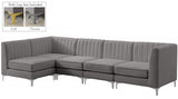 Alina Grey Velvet Modular Sectional from Meridian - Luna Furniture