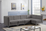 Alina Grey Velvet Modular Sectional from Meridian - Luna Furniture