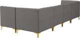 Alina Grey Velvet Modular Sectional from Meridian - Luna Furniture