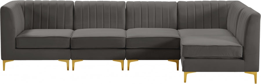 Alina Grey Velvet Modular Sectional from Meridian - Luna Furniture