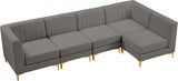 Alina Grey Velvet Modular Sectional from Meridian - Luna Furniture