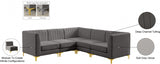 Alina Grey Velvet Modular Sectional from Meridian - Luna Furniture