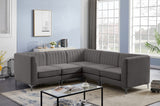 Alina Grey Velvet Modular Sectional from Meridian - Luna Furniture