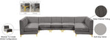 Alina Grey Velvet Modular Sectional from Meridian - Luna Furniture