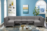 Alina Grey Velvet Modular Sectional from Meridian - Luna Furniture