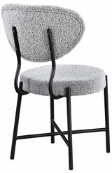 Allure Grey Boucle Fabric Dining Chair, Set of 2 from Meridian - Luna Furniture