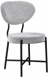 Allure Grey Boucle Fabric Dining Chair, Set of 2 from Meridian - Luna Furniture