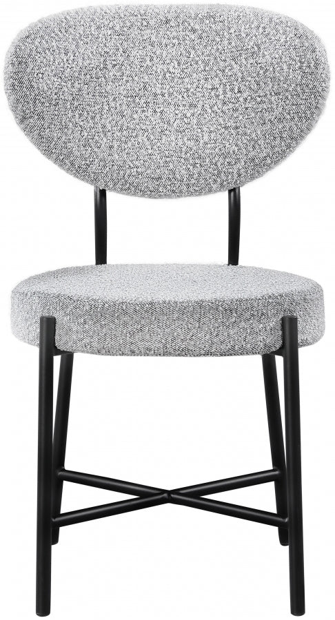 Allure Grey Boucle Fabric Dining Chair, Set of 2 from Meridian - Luna Furniture