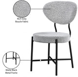 Allure Grey Boucle Fabric Dining Chair, Set of 2 from Meridian - Luna Furniture