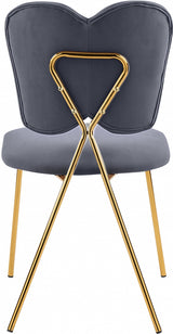 Angel Grey Velvet Dining Chair, Set of 2 from Meridian - Luna Furniture