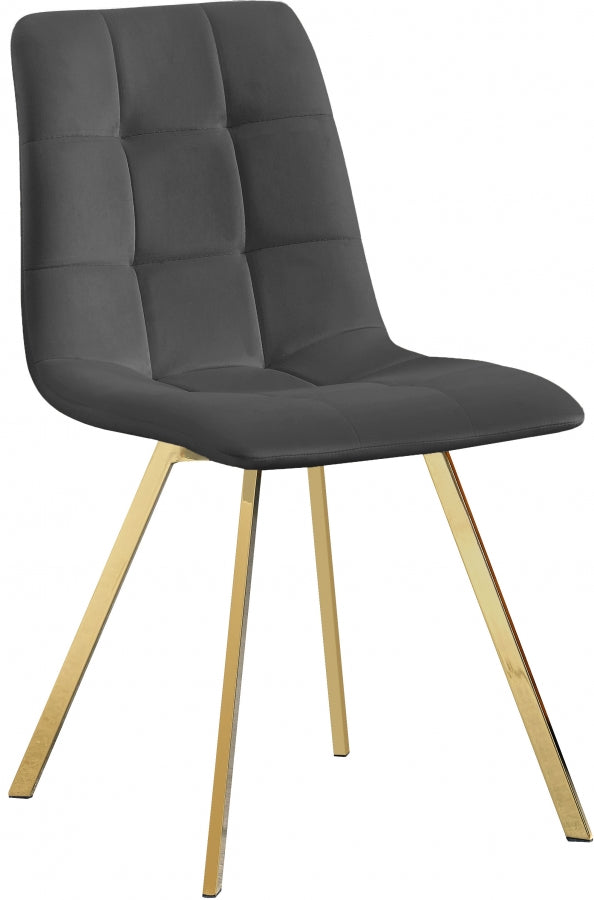 Annie Grey Velvet Dining Chair from Meridian - Luna Furniture