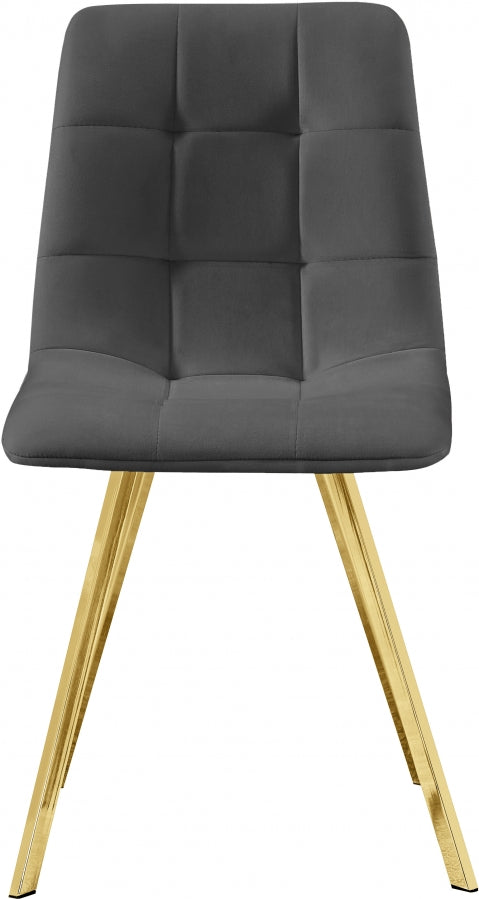 Annie Grey Velvet Dining Chair from Meridian - Luna Furniture