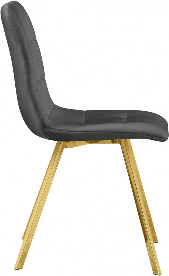 Annie Grey Velvet Dining Chair from Meridian - Luna Furniture