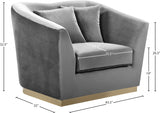 Arabella Grey Velvet Chair from Meridian - Luna Furniture