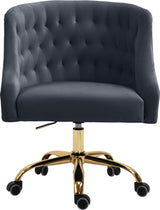 Arden Grey Velvet Office Chair from Meridian - Luna Furniture