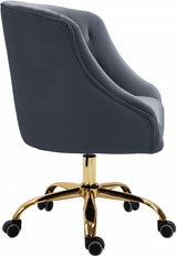 Arden Grey Velvet Office Chair from Meridian - Luna Furniture