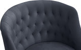 Arden Grey Velvet Office Chair from Meridian - Luna Furniture