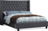 Ashton Grey Linen Textured King Bed from Meridian - Luna Furniture