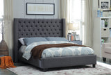 Ashton Grey Linen Textured King Bed from Meridian - Luna Furniture