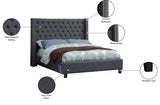 Ashton Grey Linen Textured King Bed from Meridian - Luna Furniture