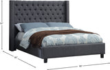 Ashton Grey Linen Textured King Bed from Meridian - Luna Furniture