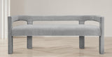 Athena Grey Boucle Fabric Bench from Meridian - Luna Furniture