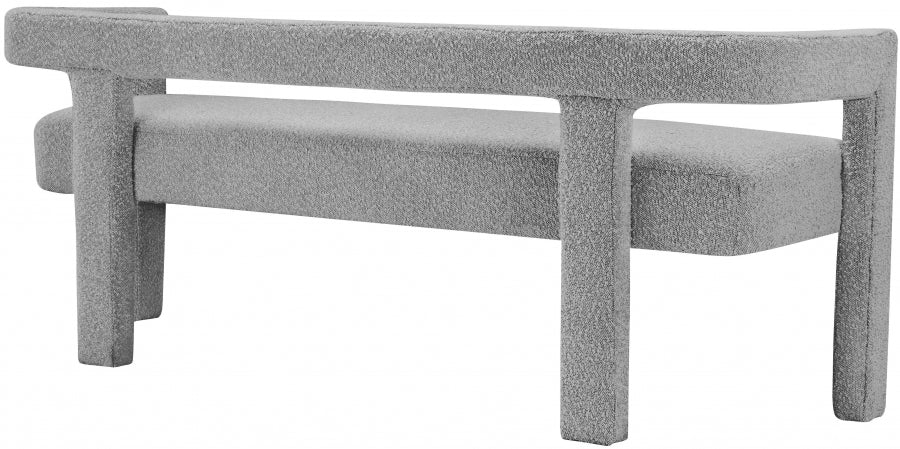 Athena Grey Boucle Fabric Bench from Meridian - Luna Furniture