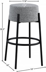 Avalon Grey Boucle Fabric Bar Stool from Meridian - Luna Furniture