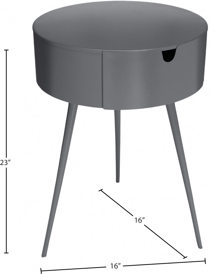 Bali Grey Side Table | Nightstand from Meridian - Luna Furniture