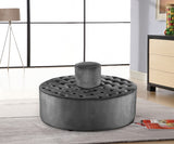 Banquet Grey Velvet Roundabout from Meridian - Luna Furniture