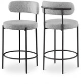 Grey Beacon Boucle Fabric Bar / Counter Stools, Set of 2 from Meridian - Luna Furniture